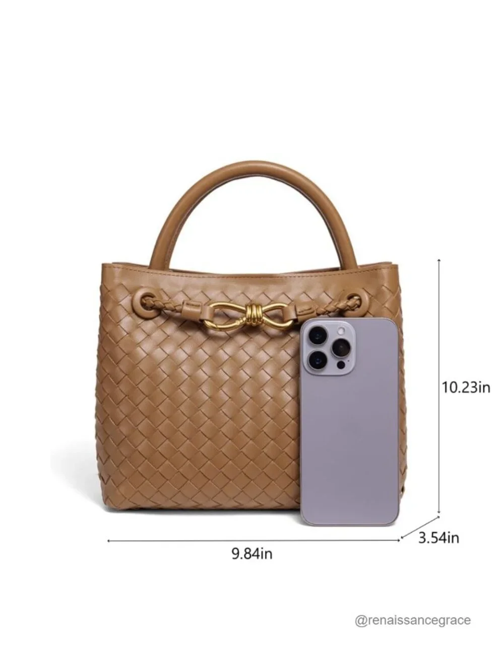 Faux Leather Woven Tote Bag with Adjustable Strap, Top Handle Hobo Handbag